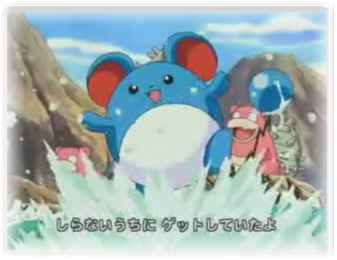 marril, slowpoke en een slowbro